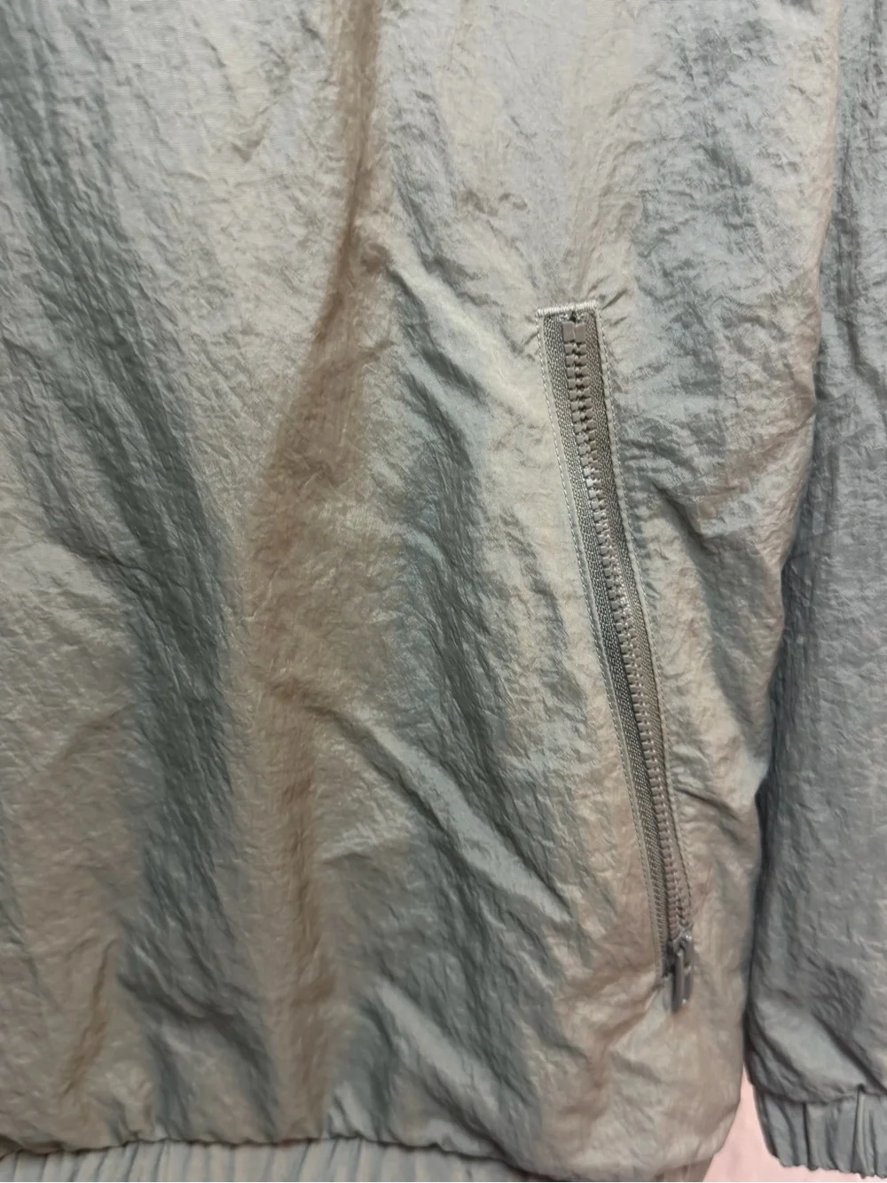 Vintage adidas Olive Green Hooded Windbreaker with White Stripe Detail